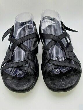 Merrell Agave Genuine Leather Strappy Black Sandals (11)